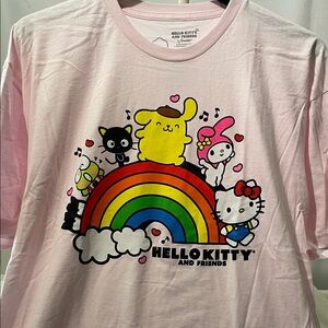 NEW Hello Kitty Pink Rainbow Friends T-Shirt